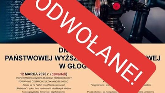 DNI NAUKI I SZTUKI ODWOŁANE‼️ Kolejne wydarzenie zaplanowane w mieście odwołane! 