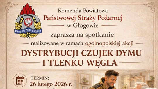 Głogów: Odbierz czujkę dymu i czadu od straży pożarnej