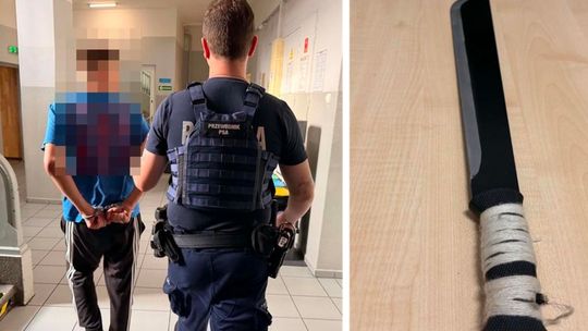 GROZIŁ MATCE ŚMIERCIĄ. POLICJA ZABEZPIECZYŁA JEGO MACZETĘ