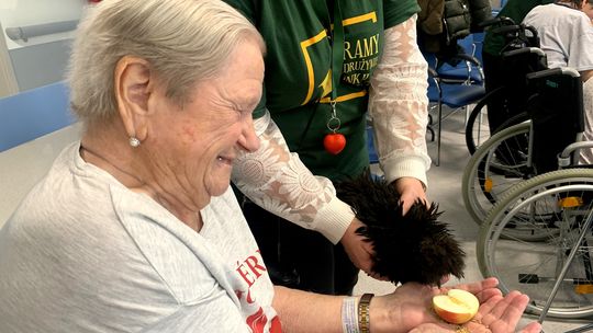 Kurki jedwabiste w Hospicjum Głogowskim. Wzruszająca wizyta