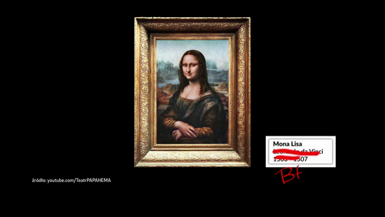MONA LISA I BANKSY NA DESKACH TEATRU 