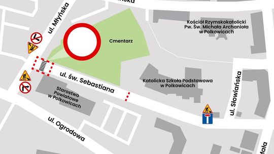 Polkowice: ważne utrudnienia na ul. św. Sebastiana