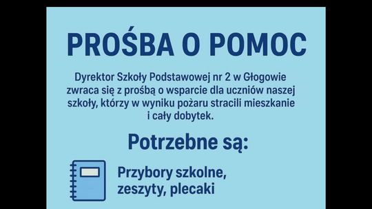 Pożar zabrał im wszystko. Szkoła w Głogowie ruszyła z pomocą