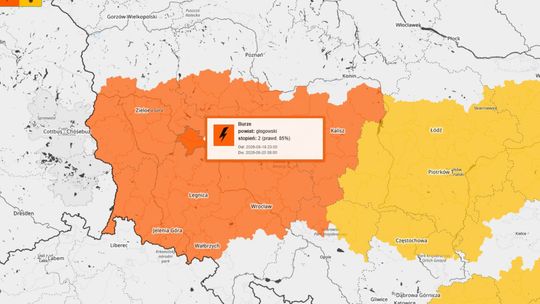 Ulewy i silny wiatr w Głogowie. IMGW ostrzega przed niebezpieczną pogodą