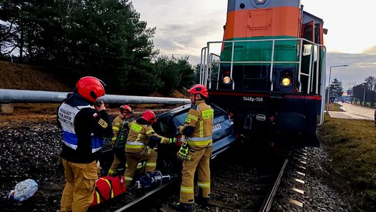 ZDERZENIE OSOBÓWKI Z POCIĄGIEM