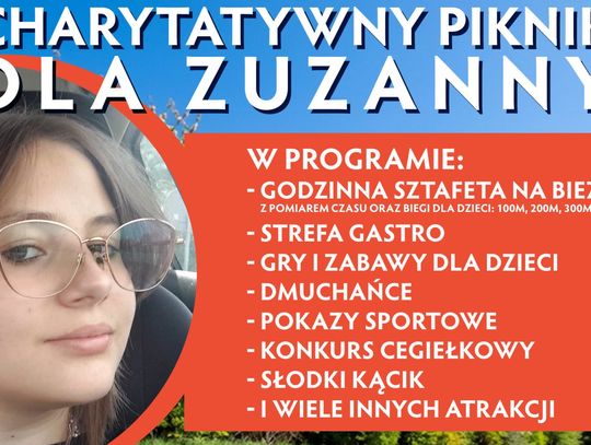 Charytatywna sztafeta dla Zuzy. Piknik i bieg na stadionie