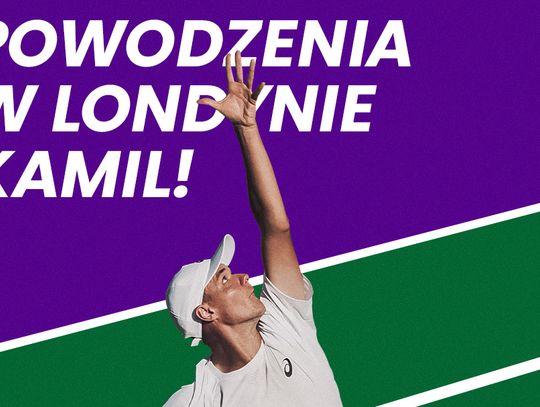 Kamil Majchrzak z logo KGHM na Wimbledonie i US Open