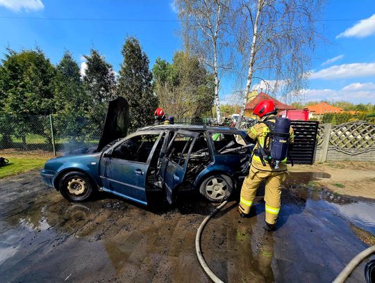 Spłonął samochód osobowy w Sobinie