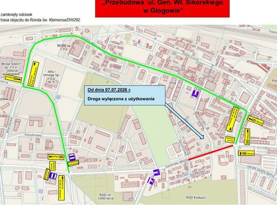 Uwaga kierowcy! Od 7 lipca zmiany w ruchu na ul. Sikorskiego