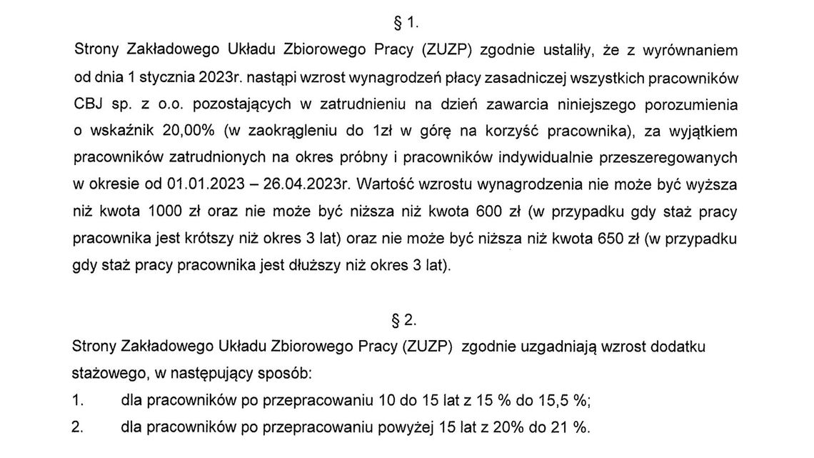 BĘDĄ PODWYŻKI DLA PRACOWNIKÓW CBJ BĘDĄ PODWYŻKI DLA PRACOWNIKÓW CBJ