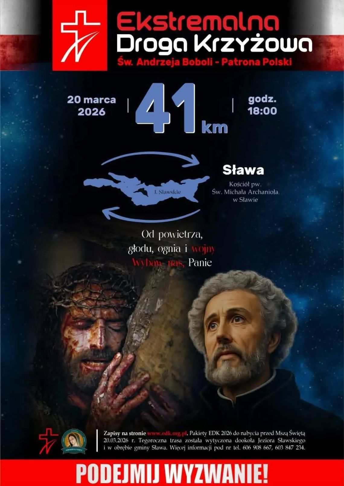 Ekstremalna Droga Krzyżowa w Sławie. Nocna trasa wokół jeziora