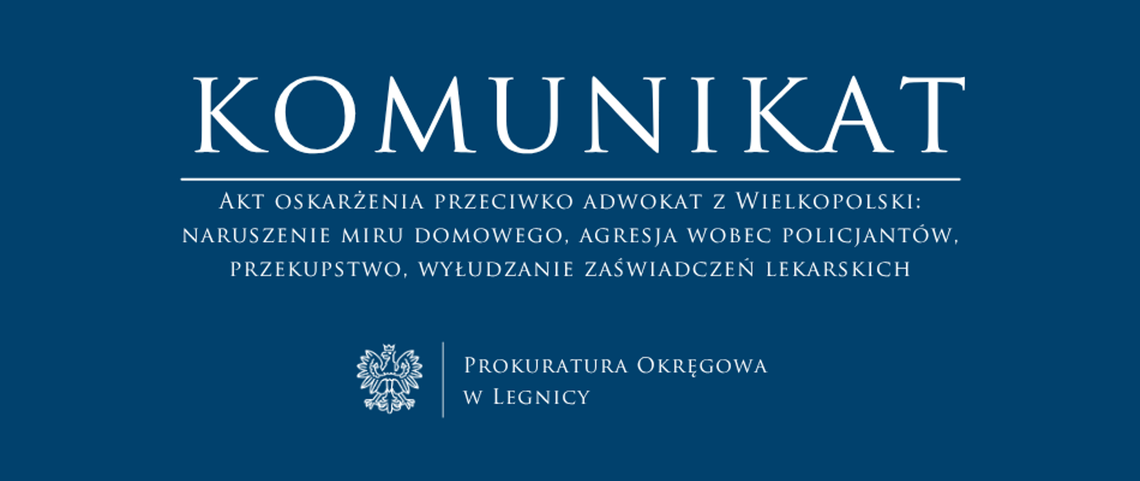 Głogów: Prokuratura oskarża adwokat o szereg przestępstw Głogów: Prokuratura oskarża adwokat o szereg przestępstw