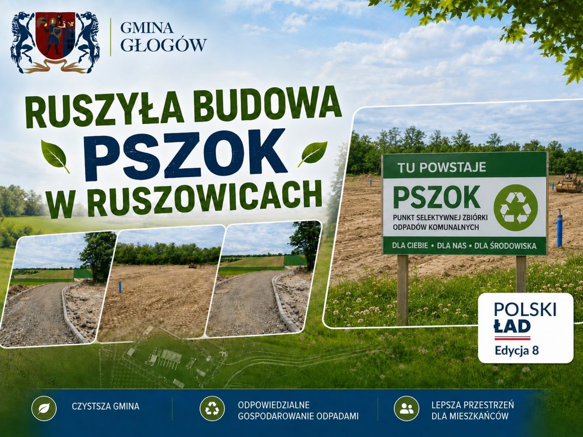 Gmina Głogów buduje PSZOK w Ruszowicach. Ruszyły prace Gmina Głogów buduje PSZOK w Ruszowicach. Ruszyły prace
