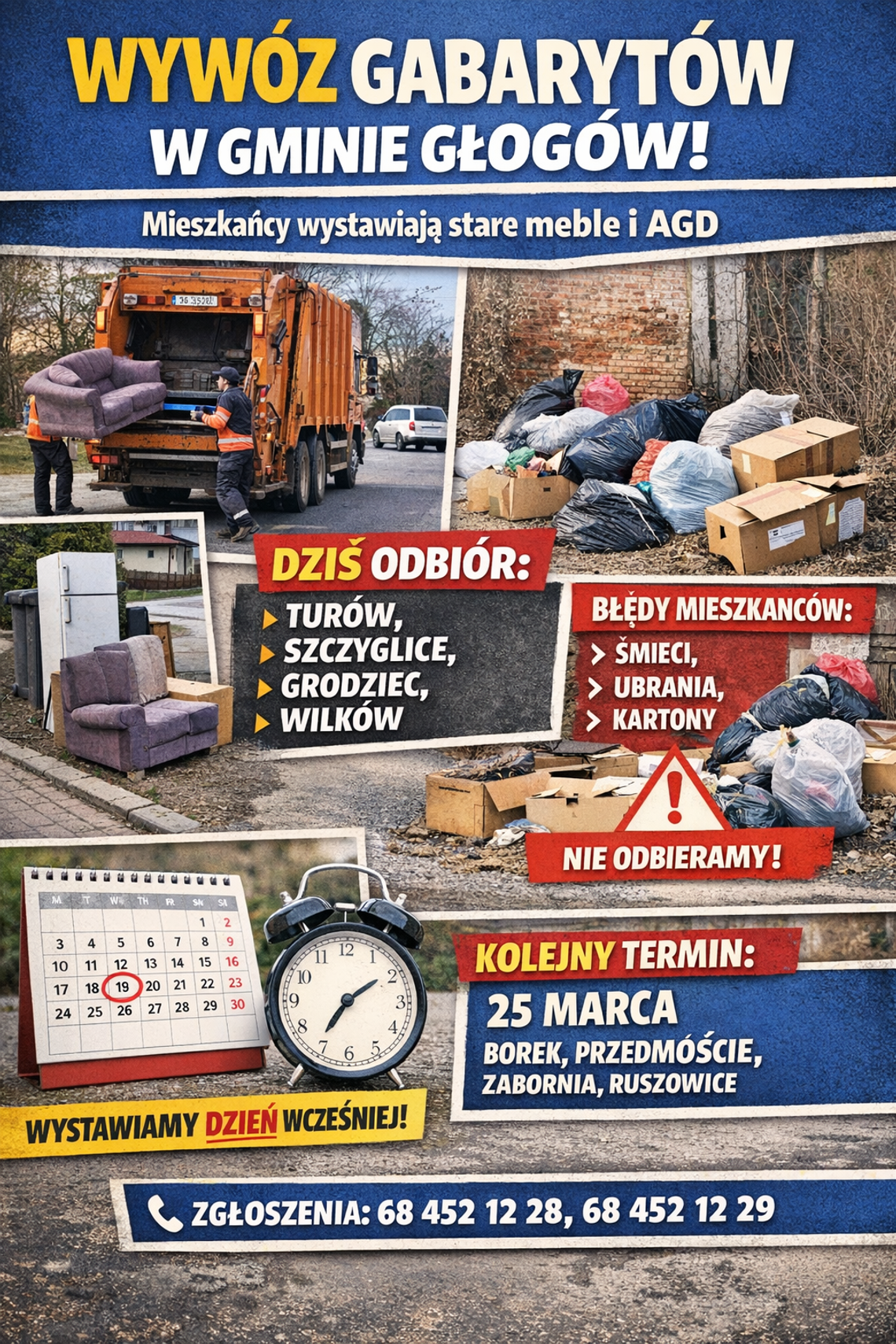 Gmina Głogów: odbiór odpadów wielkogabarytowych – sprawdź daty