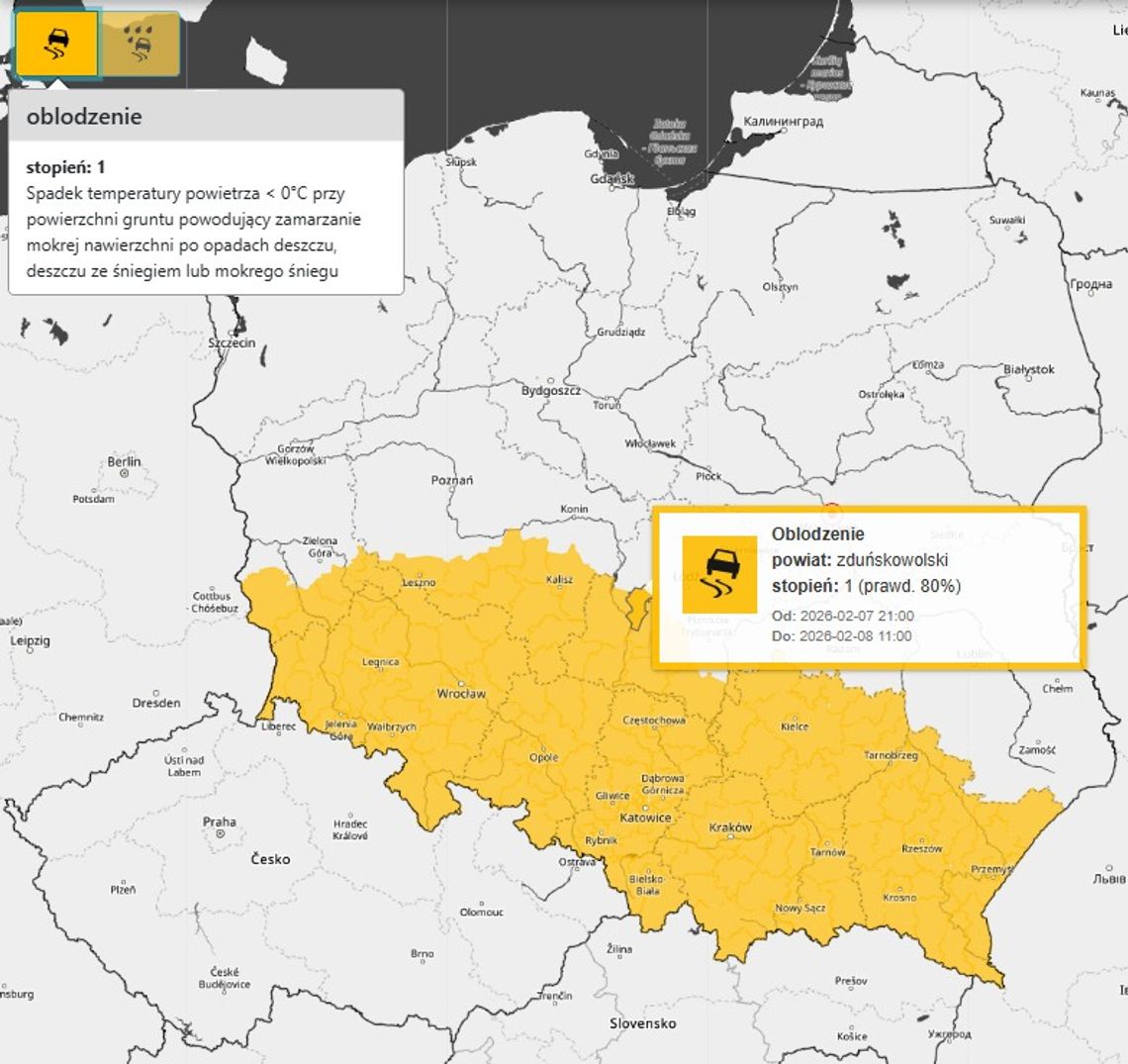 IMGW ostrzega Dolny Śląsk. Ślisko na drogach i chodnikach