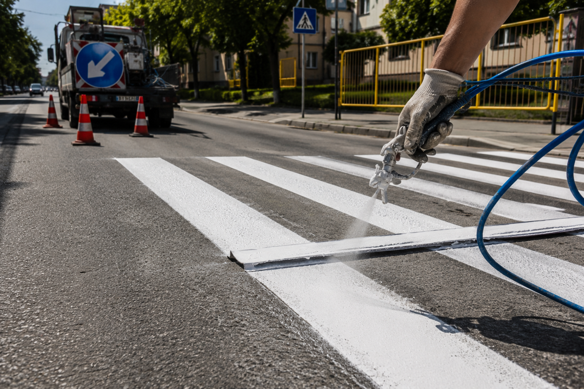 Kierowcy muszą uważać. Trwa odnawianie oznakowania dróg