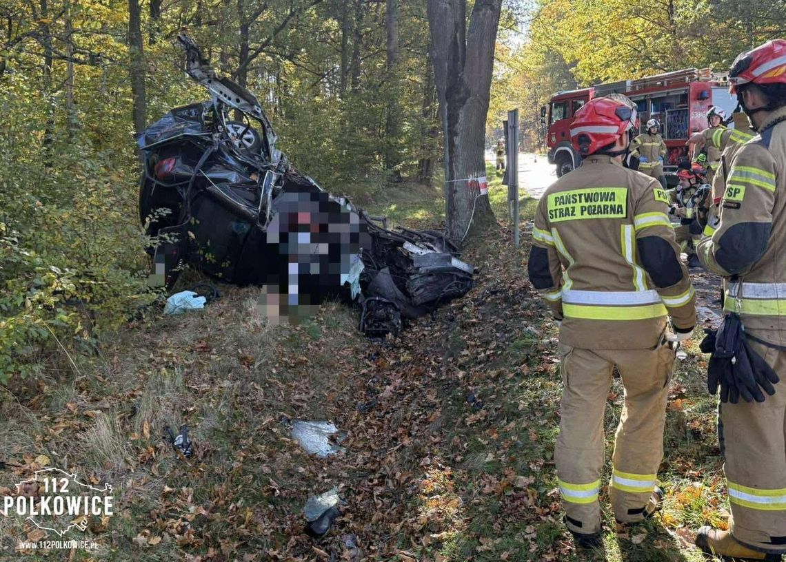 Kolejna tragedia w powiecie polkowickim. Kierowca zginął na miejscu