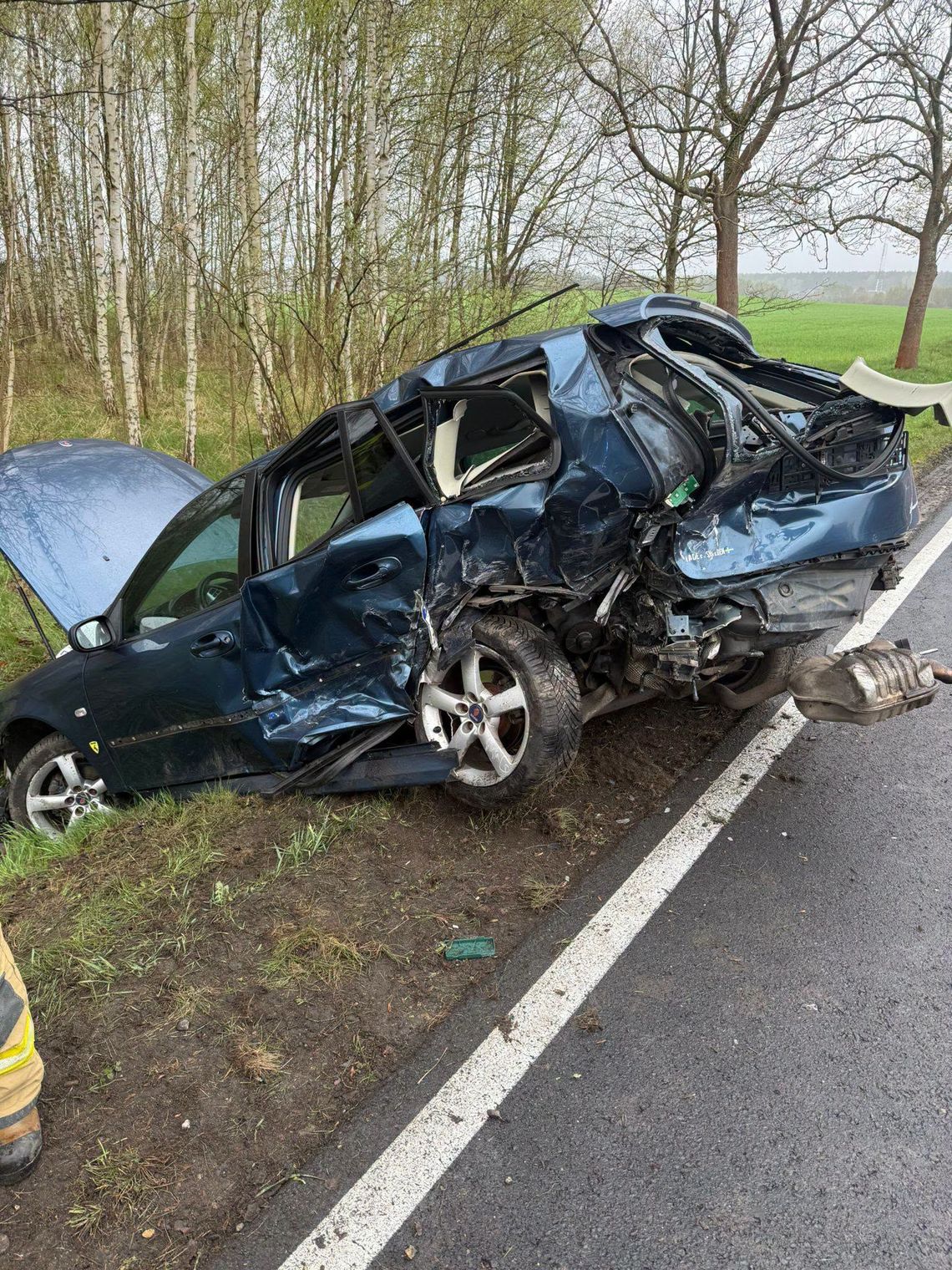 Kolizja na DK12. Jedna osoba trafiła do szpitala