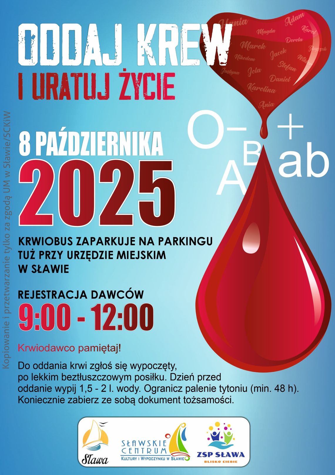 Mobilny punkt poboru krwi w Sławie – przyjdź i podziel się życiem