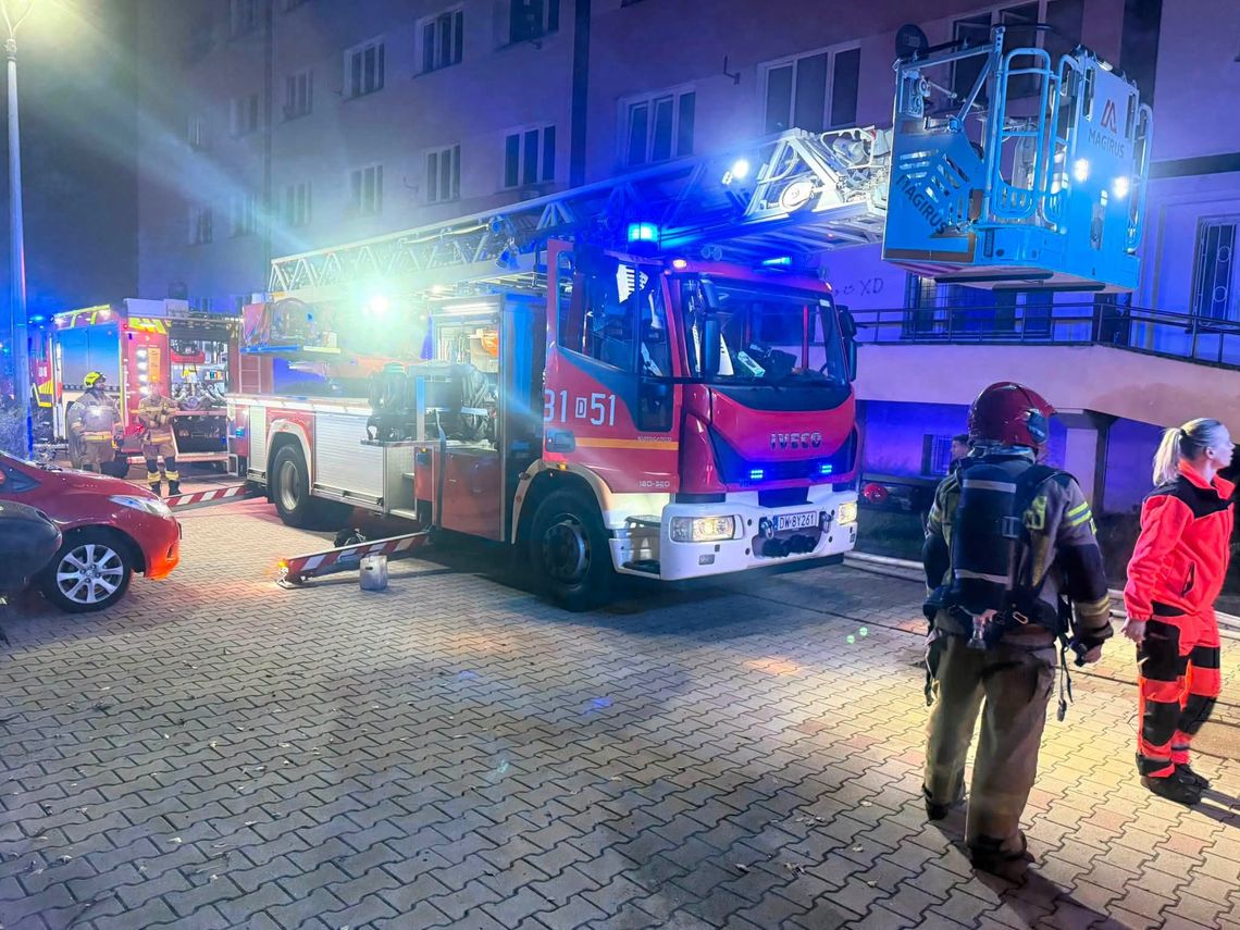 Nocny pożar mieszkania w Polkowicach. Ewakuowano 20 osób