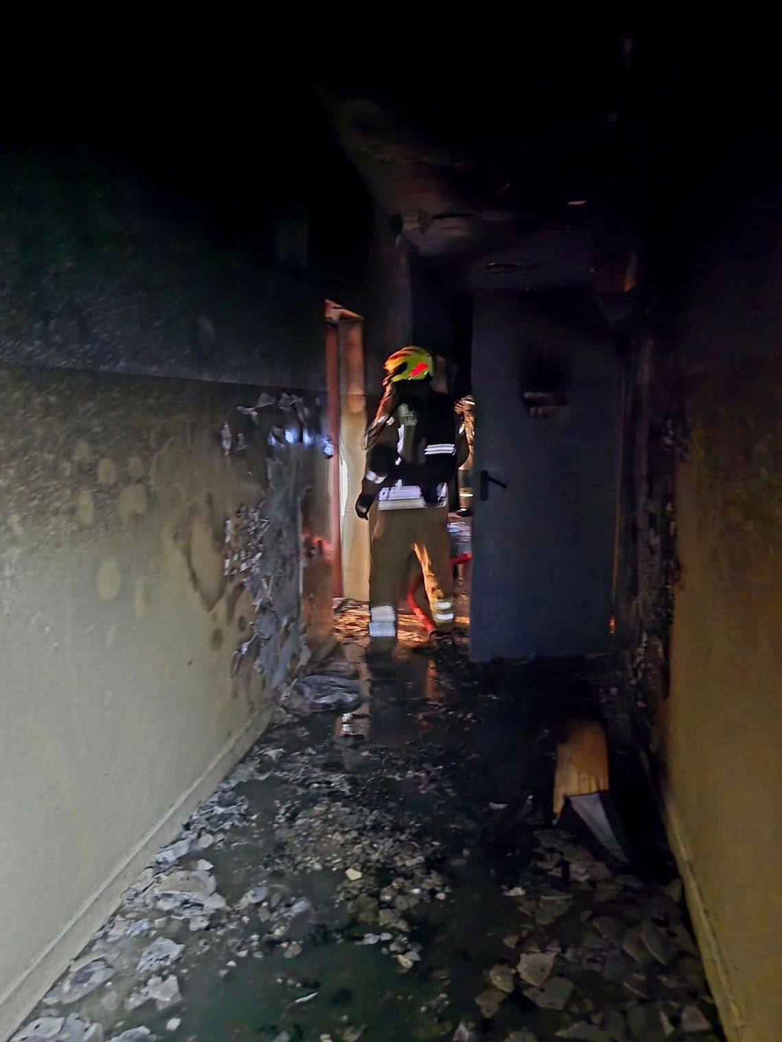 Nocny pożar w Polkowicach Nocny pożar w Polkowicach