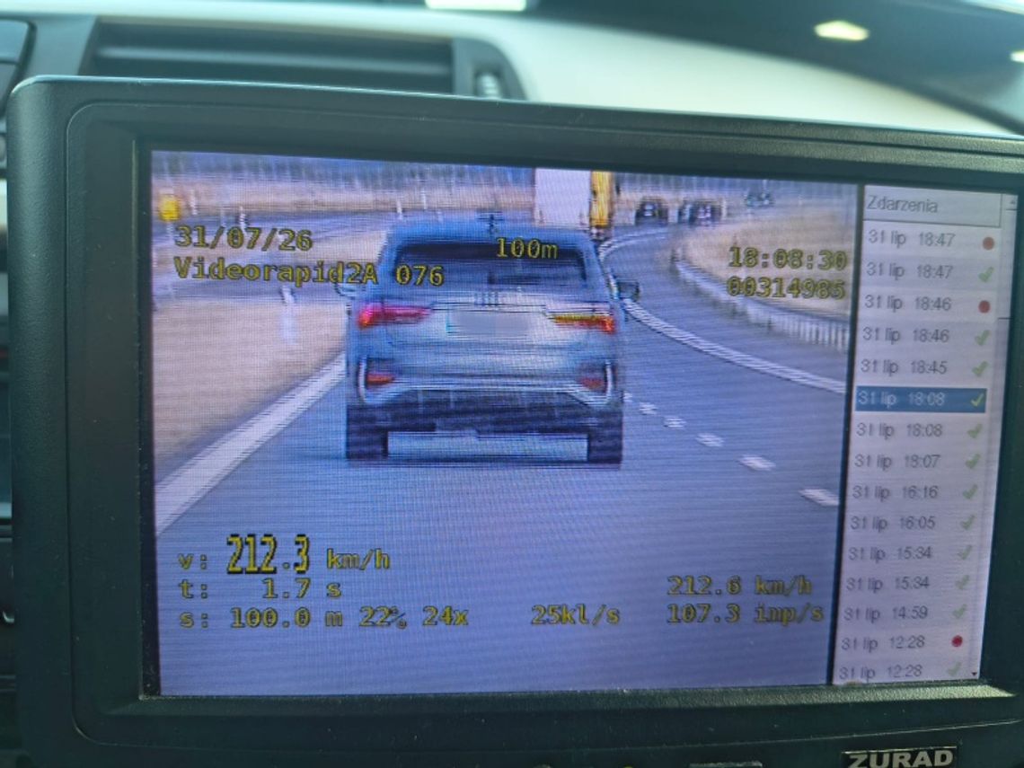 Polkowice: 26-latek pędził 212 km/h. Powód zaskoczył policjantów Polkowice: 26-latek pędził 212 km/h. Powód zaskoczył policjantów