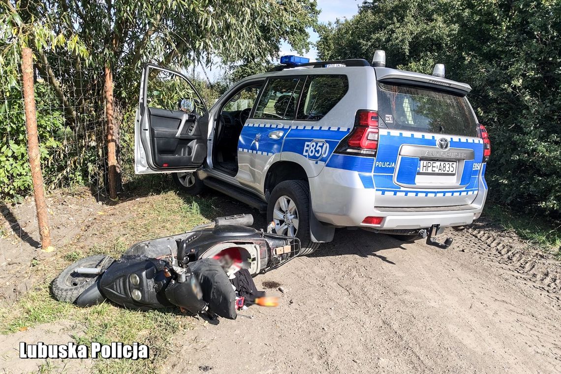 Pościg w Konradowie. Motorowerzysta uciekał przed policją