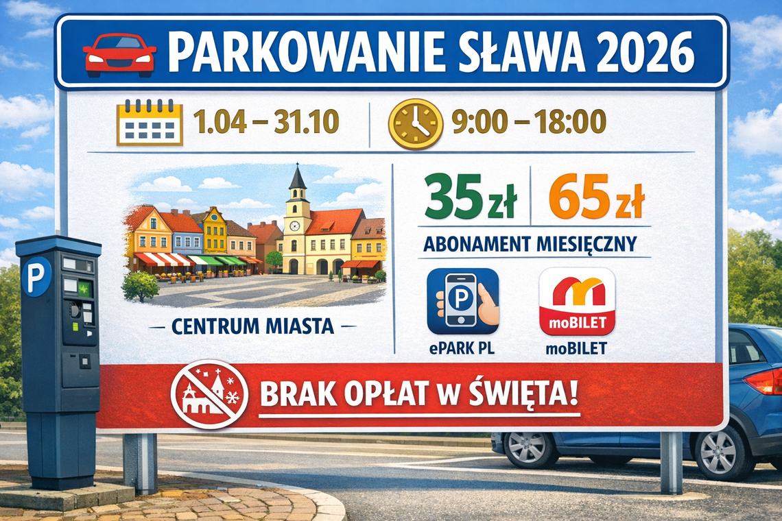Sława: wraca strefa płatnego parkowania od 1 kwietnia