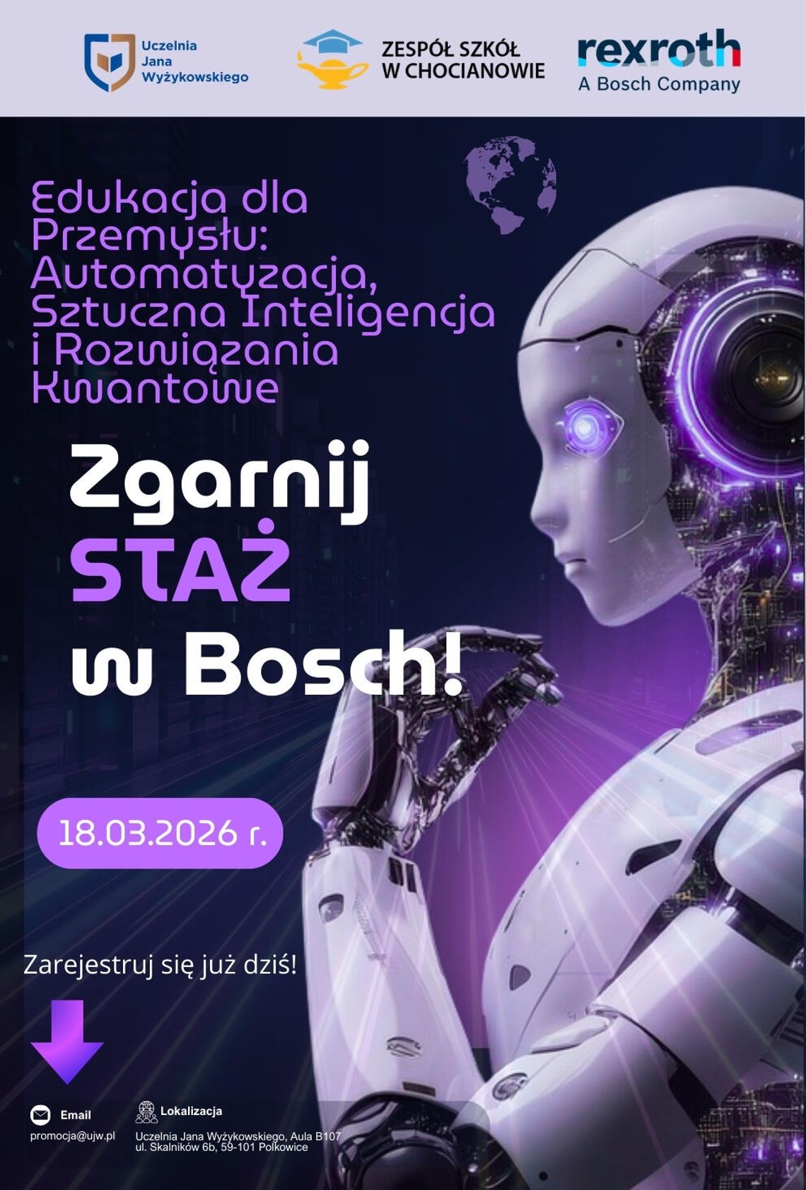 Staż w Bosch do wygrania podczas warsztatów o AI Staż w Bosch do wygrania podczas warsztatów o AI