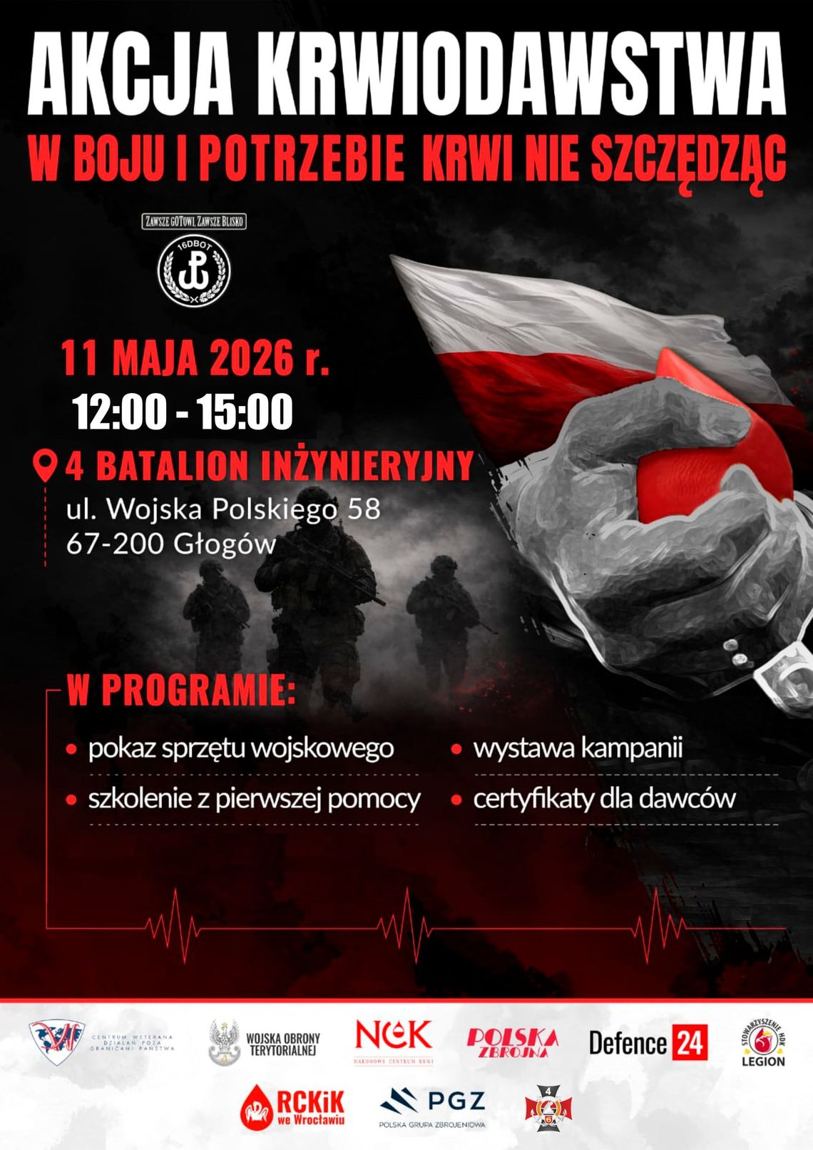 Żołnierze i mieszkańcy razem. Akcja krwiodawstwa w Głogowie